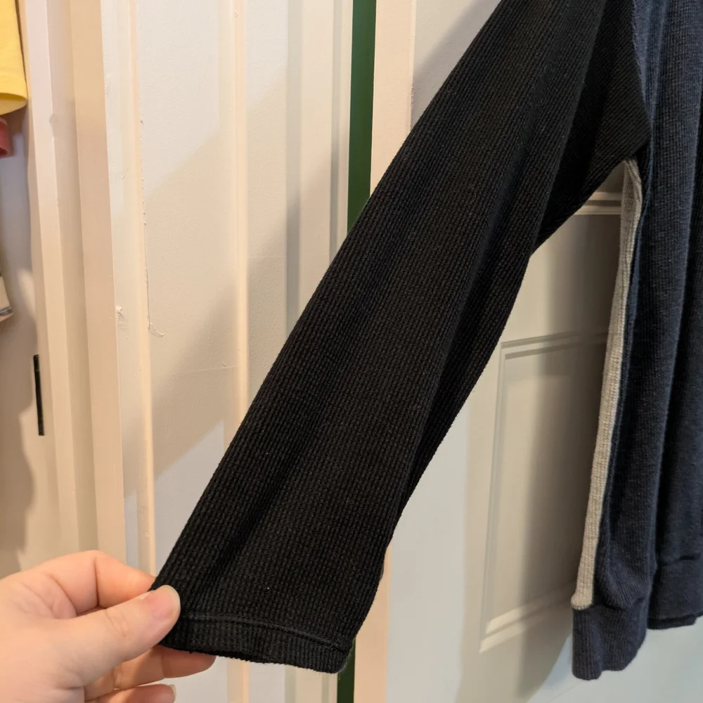 Calvin Klein Navy Cowl Neck top with Black Sleeves - Picture 4 of 10